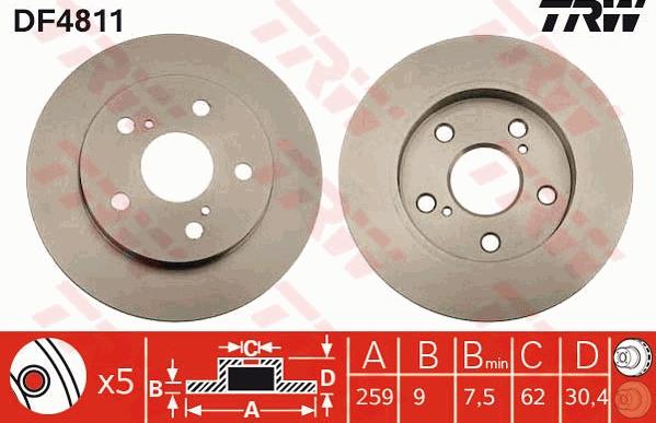 TRW DF4811 - Disc frana aaoparts.ro