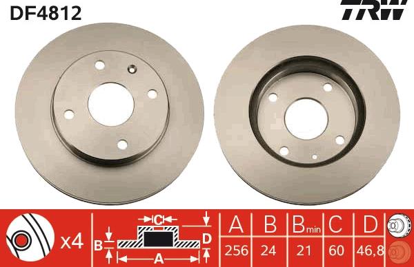 TRW DF4812 - Disc frana aaoparts.ro