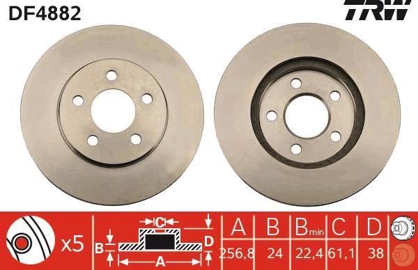 TRW DF4882 - Disc frana aaoparts.ro