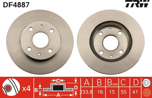 TRW DF4887 - Disc frana aaoparts.ro