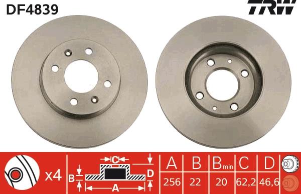 TRW DF4839 - Disc frana aaoparts.ro