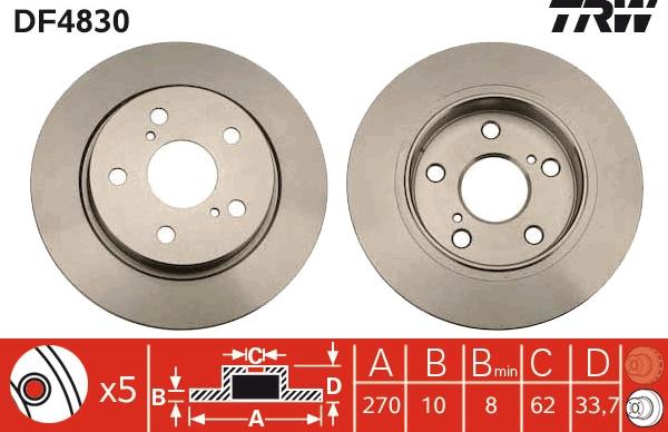 TRW DF4830 - Disc frana aaoparts.ro