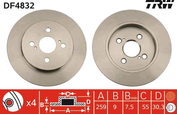 TRW DF4832 - Disc frana aaoparts.ro