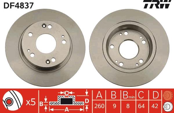 TRW DF4837 - Disc frana aaoparts.ro