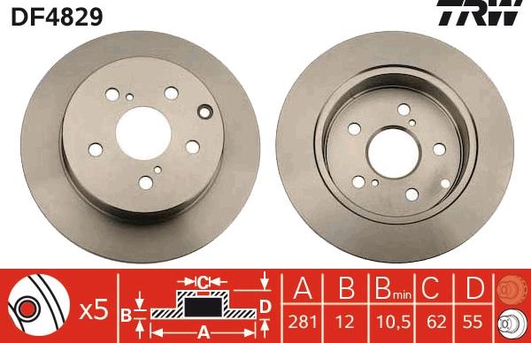 TRW DF4829 - Disc frana aaoparts.ro