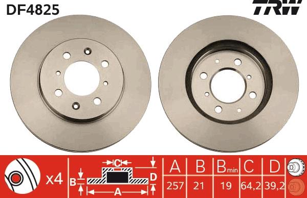 TRW DF4825 - Disc frana aaoparts.ro