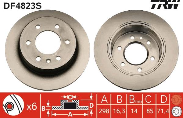 TRW DF4823S - Disc frana aaoparts.ro