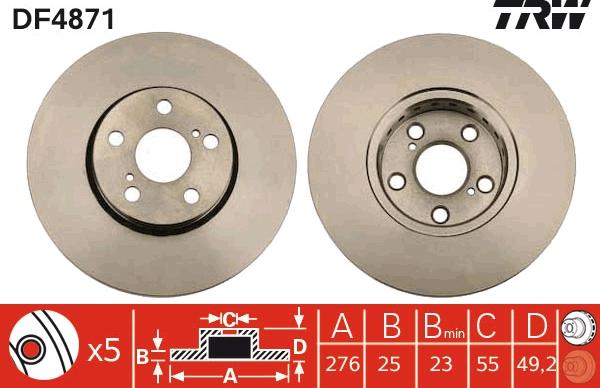 TRW DF4871 - Disc frana aaoparts.ro