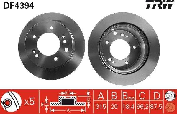 TRW DF4394 - Disc frana aaoparts.ro