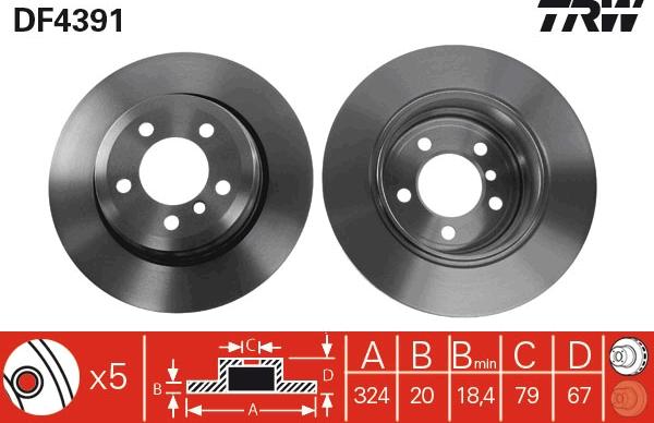 TRW DF4391 - Disc frana aaoparts.ro