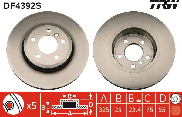 TRW DF4392S - Disc frana aaoparts.ro