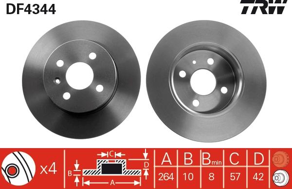 TRW DF4344 - Disc frana aaoparts.ro