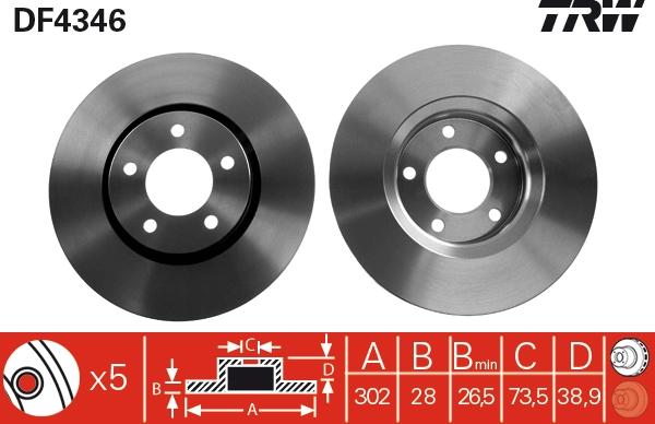 TRW DF4346 - Disc frana aaoparts.ro