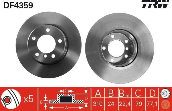 TRW DF4359 - Disc frana aaoparts.ro