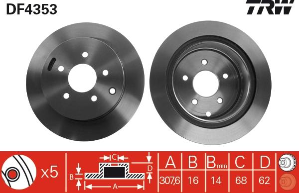 TRW DF4353 - Disc frana aaoparts.ro