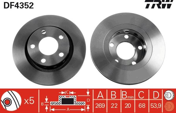 TRW DF4352 - Disc frana aaoparts.ro