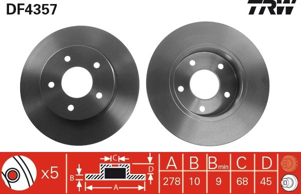 TRW DF4357 - Disc frana aaoparts.ro