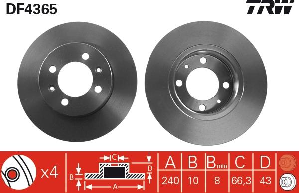 TRW DF4365 - Disc frana aaoparts.ro