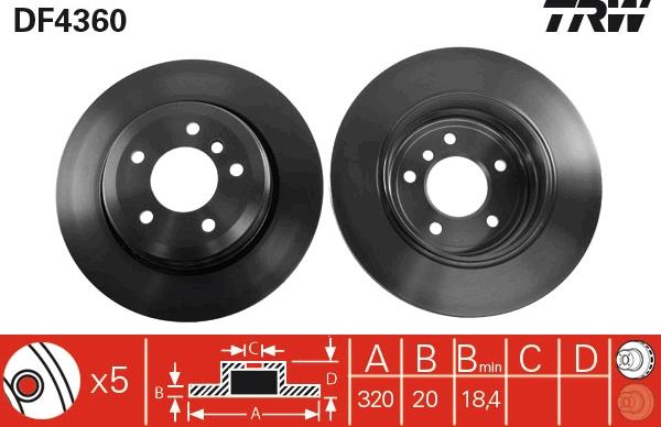 TRW DF4360 - Disc frana aaoparts.ro