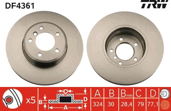 TRW DF4361 - Disc frana aaoparts.ro