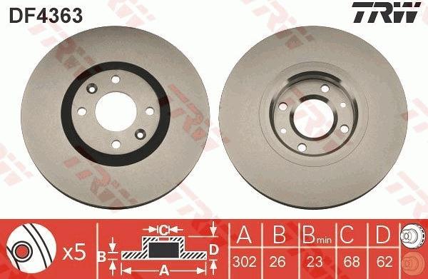 TRW DF4363 - Disc frana aaoparts.ro