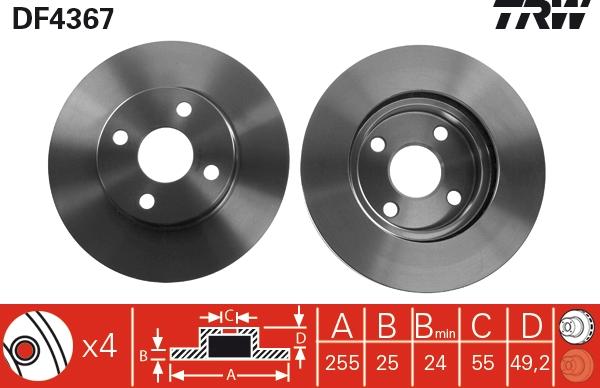 TRW DF4367 - Disc frana aaoparts.ro