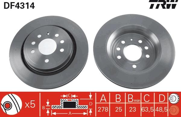 TRW DF4314 - Disc frana aaoparts.ro