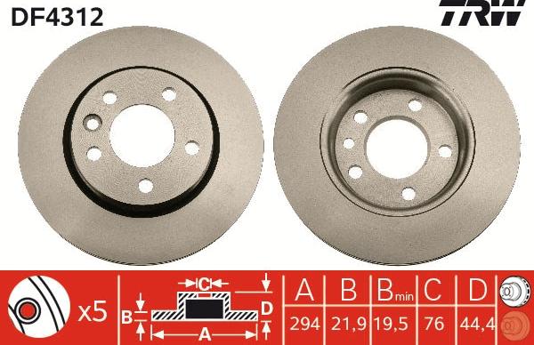 TRW DF4312 - Disc frana aaoparts.ro