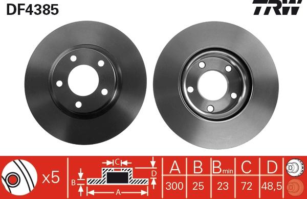 TRW DF4385 - Disc frana aaoparts.ro