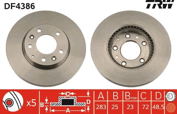 TRW DF4386 - Disc frana aaoparts.ro