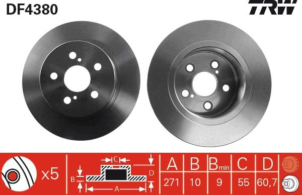 TRW DF4380 - Disc frana aaoparts.ro