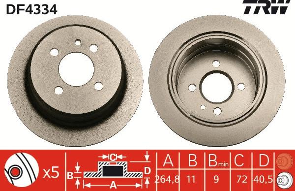 TRW DF4334 - Disc frana aaoparts.ro