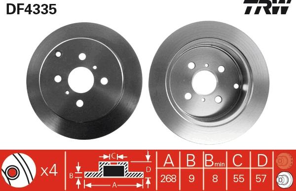 TRW DF4335 - Disc frana aaoparts.ro