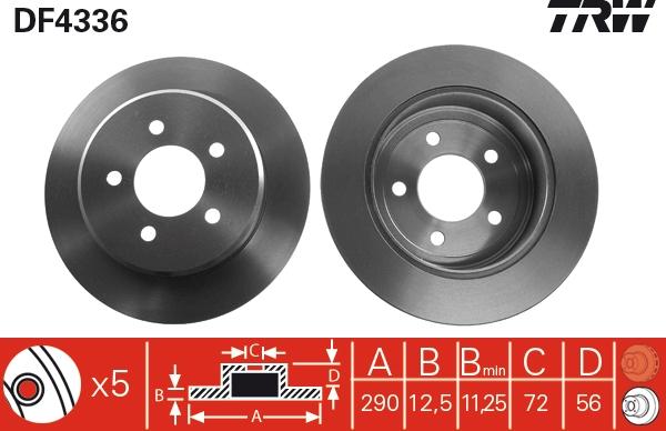 TRW DF4336 - Disc frana aaoparts.ro