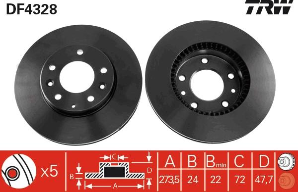 TRW DF4328 - Disc frana aaoparts.ro