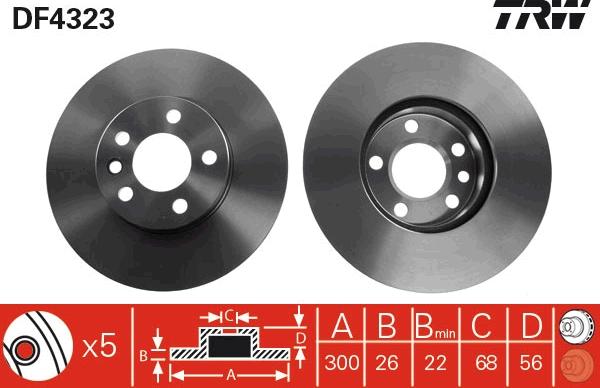 TRW DF4323 - Disc frana aaoparts.ro