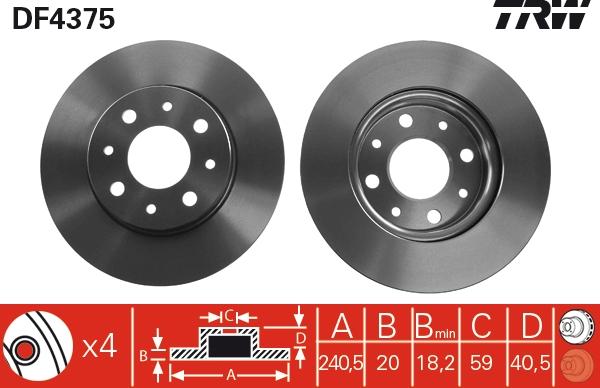 TRW DF4375 - Disc frana aaoparts.ro