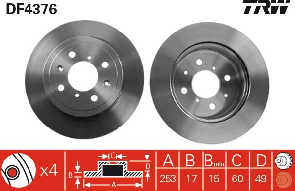 TRW DF4376 - Disc frana aaoparts.ro