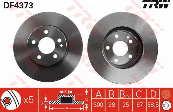 TRW DF4373 - Disc frana aaoparts.ro