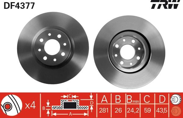 TRW DF4377 - Disc frana aaoparts.ro