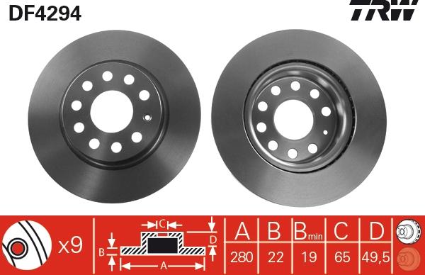 TRW DF4294 - Disc frana aaoparts.ro