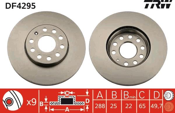 TRW DF4295 - Disc frana aaoparts.ro