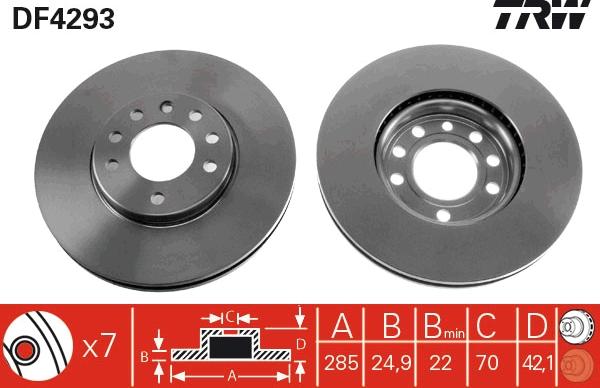 TRW DF4293 - Disc frana aaoparts.ro