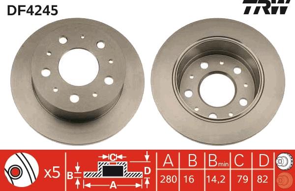 TRW DF4245 - Disc frana aaoparts.ro