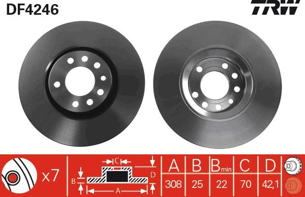 TRW DF4246 - Disc frana aaoparts.ro