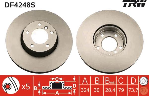 TRW DF4248S - Disc frana aaoparts.ro