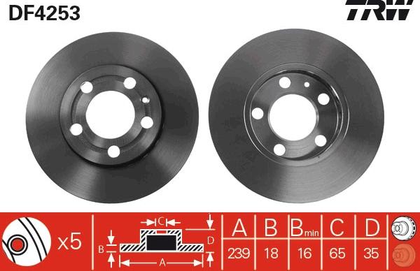 TRW DF4253 - Disc frana aaoparts.ro