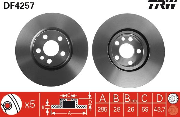 TRW DF4257 - Disc frana aaoparts.ro