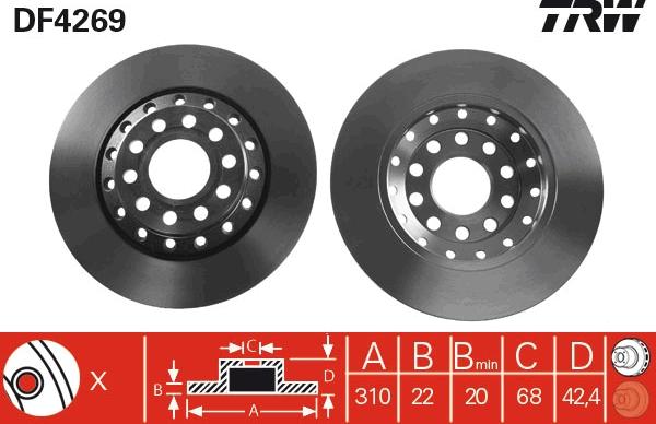 TRW DF4269 - Disc frana aaoparts.ro