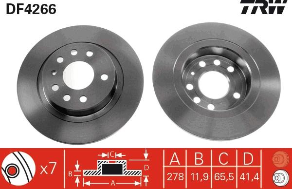 TRW DF4266 - Disc frana aaoparts.ro